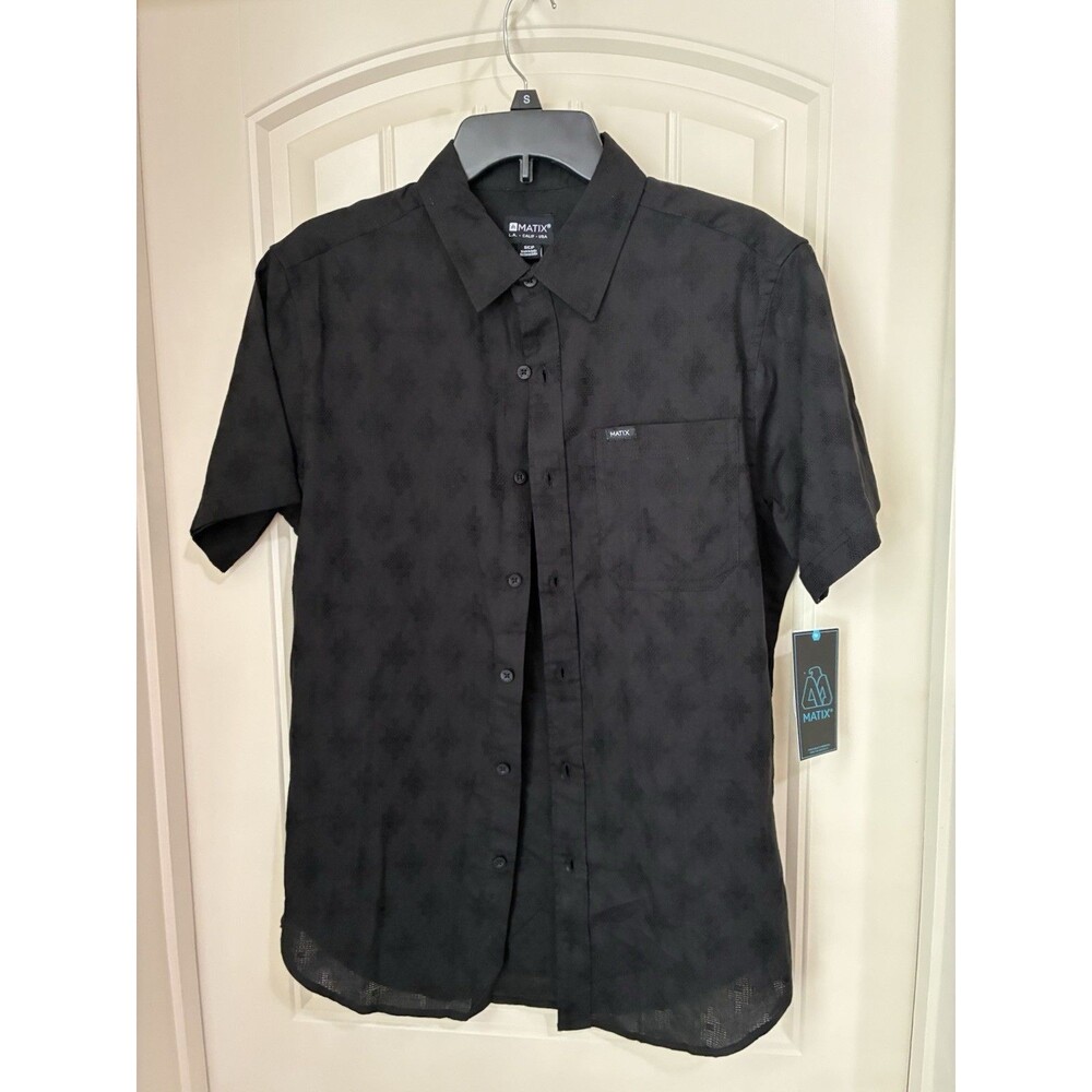 Matix Mens Black Button Up Shirt Size Small NWT
